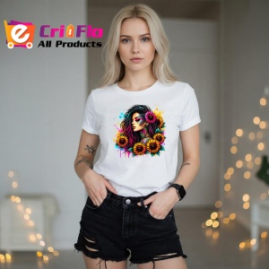 Tricou sunflower cascade tattoo girl, fata cu cascada de floarea soarelui si tatuaje, Copii | Dama | Barbat - Img 10