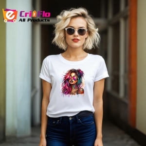 Tricou sunglasses girl rainbow style tattooed, fata cu ochelari stil curcubeu si tatuaje, Copii | Dama | Barbat - Img 11