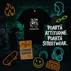 Tricou Sunt bine totul Foarte bine pisica Negru, Copii | Dama | Barbat - Img 14