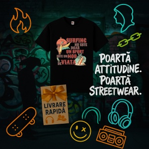 Tricou Surfing nu este doar un sport este un mod de viata Negru, Copii | Dama | Barbat - Img 13