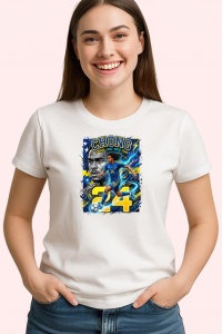 Tricou Tahith Chong Curacao Mijlocas Fotbal, din bumbac 100% , tricou alb pentru Copii | Dama | Barbat - Img 2