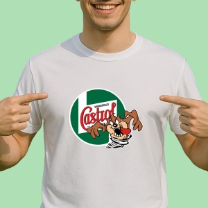 Tricou Tazz Vartej Cu Logo Castrol | Unisex Dama si Barbat
