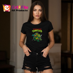 Tricou Teenage Mutant Ninja Turtles testoase ninja in lupta cu raul in oras, Copii | Dama | Barbat , tricou negru - Img 7