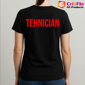 Tricou TEHNIC, Personalizat | Unisex Dama si Barbat, Negru - Img 3