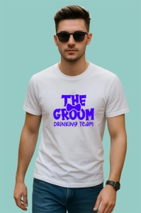 Tricou the groom drinking team mesaj petrecere burlaci, Copii | Dama | Barbat - Img 2