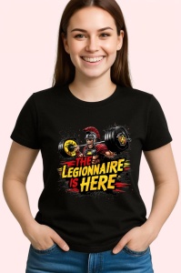 Tricou The Legionnaire Is Here Gladiator Gym, Copii | Dama | Barbat, culoare negru - Img 4