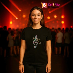 Tricou The Music Of Us Clef Floral, Copii | Dama | Barbat, culoare negru - Img 14