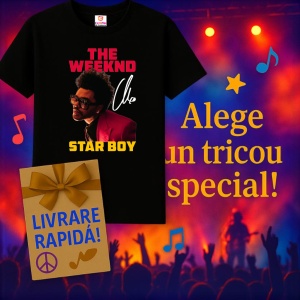 Tricou The Weeknd - Starboy Classic, muzica Hip-Hop / Trap, Dama | Barbat | Copii, Culoare Negru - Img 7