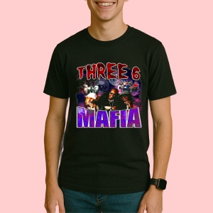 Tricou Three 6 Mafia, muzica Hip-Hop / Trap, Dama | Barbat | Copii, Culoare Negru - Img 3