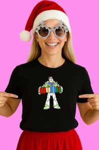 Tricou Toy Story Buzz Lightyear Cu Cadouri Colorate, din bumbac 100% Copii | Dama | Barbat - Img 3