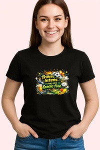 Tricou Traiesc Intens Fazele Fixe Bere Si Fotbal, din bumbac 100%, tricou negru Copii | Dama | Barbat - Img 3