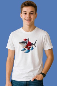 Tricou Tralalero Tralala 5 Imbodobit Cu Decoratiuni De Craciun, din bumbac 100%, tricou alb, Copii | Dama | Barbat - Img 2