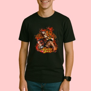 Tricou Travis Scott - Cactus Jack Flames, muzica Alternative / Electropop / Rap Rock, Dama | Barbat | Copii, Culoare Negru