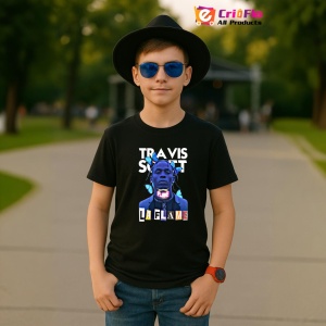Tricou Travis Scott - La Flame si fluturi albastrii, muzica Hip-Hop / Emo Rap, Dama | Barbat | Copii, Culoare Negru - Img 6
