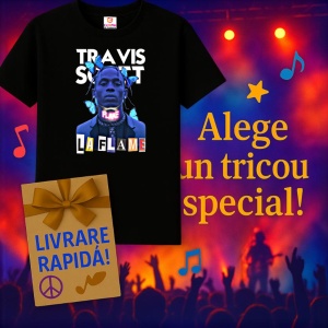 Tricou Travis Scott - La Flame si fluturi albastrii, muzica Hip-Hop / Emo Rap, Dama | Barbat | Copii, Culoare Negru - Img 15