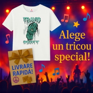 Tricou Travis Scott - Stil graffiti verde, muzica R&B, Dama | Barbat | Copii - Img 11
