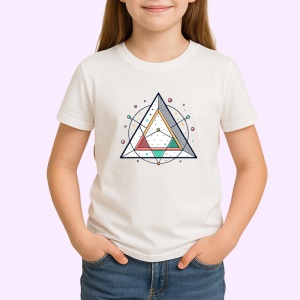Tricou Triunghi Magic Cercuri Geometrice, Copii | Dama | Barbat - Img 2