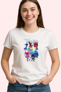 Tricou trolls lumea moderna a trolior in tonuri pastel si cantec, Copii | Dama | Barbat - Img 4