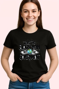 Tricou Trust the blockchain not the government, crede in blockchain nu in guvern, Copii | Dama | Barbat , tricou negru - Img 3