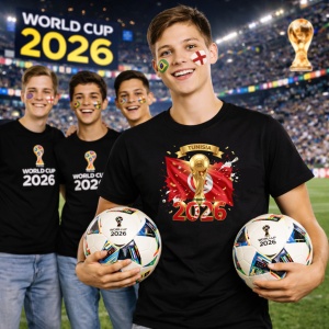 Tricou Tunisia World Cup 2026 Fifa V2, din bumbac 100%, tricou negru, Copii | Dama | Barbat - Img 7