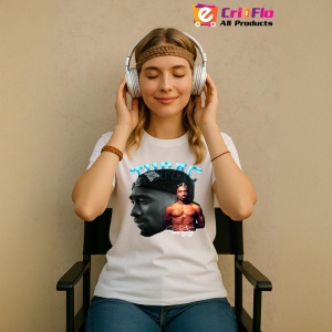 Tricou Tupac classic B&W profile, muzica Pop Rock, Dama | Barbat | Copii - Img 9