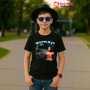Tricou Tupac classic B&W profile, muzica Rap, Dama | Barbat | Copii, Culoare Negru - Img 6