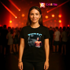 Tricou Tupac classic B&W profile, muzica Rap, Dama | Barbat | Copii, Culoare Negru - Img 12