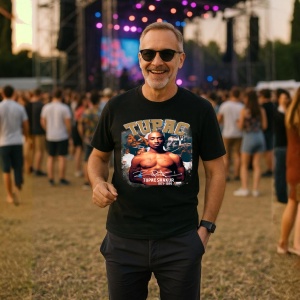 Tricou Tupac Classic Pose Gold, muzica Pop Rock, Dama | Barbat | Copii, Culoare Negru - Img 9