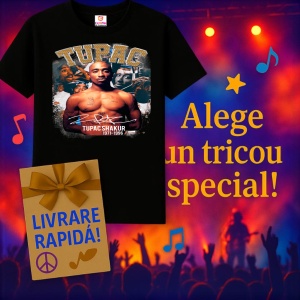 Tricou Tupac Classic Pose Gold, muzica Pop Rock, Dama | Barbat | Copii, Culoare Negru - Img 15