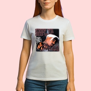 Tricou Tupac Keep Ya Head Up, muzica Not Applicable, Dama | Barbat | Copii