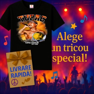 Tricou Tupac Orange Background, muzica Not Applicable, Dama | Barbat | Copii, Culoare Negru - Img 11