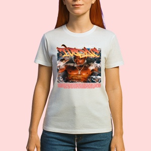 Tricou Tupac red flames, muzica Rap / Emo Rap, Dama | Barbat | Copii