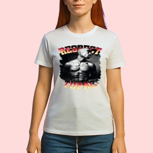 Tricou Tupac Respect Shirtless, muzica Rap, Dama | Barbat | Copii - Img 2