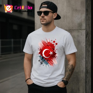 Tricou Turkiye Steag Splash Art, Copii | Dama | Barbat - Img 5