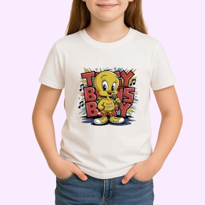 Tricou Tweety boss boy galben cu tricou rosu graffiti Copii | Dama | Barbat Barbat - Img 4