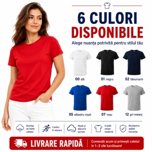 Tricou Unisex Damă/Bărbat Heavy New Free F37 – 100% Bumbac, Label Free, 200 g/m², XS–3XL - Img 5