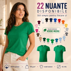 Tricou unisex damă și bărbat, 100% bumbac, mărimi XS–4XL, 22 culori disponibile - Img 10