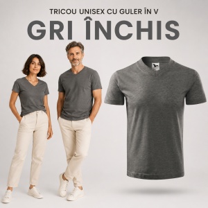 Tricou Unisex Damă și Bărbat Malfini 102, Guler în V, 100% Bumbac, 160 g/m², XS–3XL - Img 16