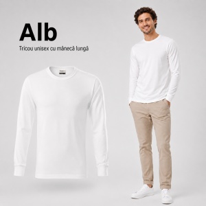 Tricou Unisex Damă și Bărbat Rimeck, Mânecă Lungă cu Manșete, 100% Bumbac, 160 g/m², S–3XL - Img 14