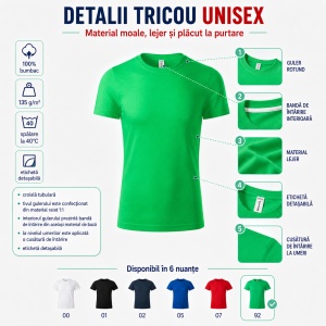 Tricou Unisex Parade din 100% Bumbac, 135 g/m², Guler Rotund, Mărimi XS–4XL - Img 4