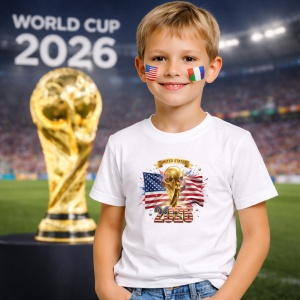 Tricou United States World Cup 2026 Fifa V2, din bumbac 100%, tricou alb, Copii | Dama | Barbat - Img 5