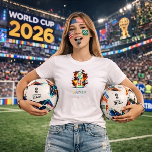 Tricou United World Cup Fifa 2026, din bumbac 100%, tricou alb, Copii | Dama | Barbat - Img 9