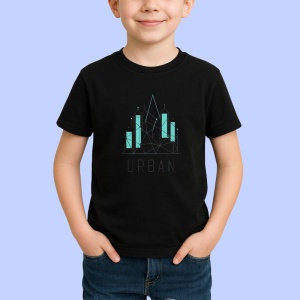 Tricou Urban Cladiri Design Minimal, Copii | Dama | Barbat, culoare negru - Img 3