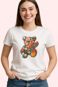 Tricou Urs compus din flori, Copii | Dama | Barbat - Img 3