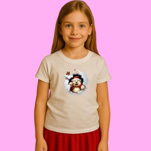 Tricou Ursulet In Zapada Craciun, din bumbac 100% Copii | Dama | Barbat