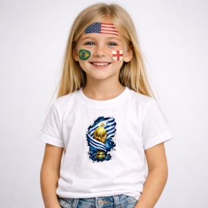 Tricou Uruguay World Cup Fifa 2026, din bumbac 100%, tricou alb, Copii | Dama | Barbat - Img 2