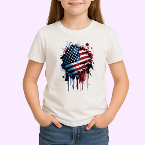 Tricou USA Steag Splash Art, Copii | Dama | Barbat - Img 3