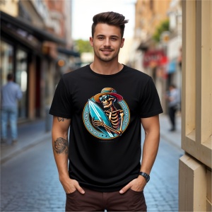Tricou Vara Fara Sfarsit , Surfing in esenta Negru, Skeleton Summer Surf Beach Negru, Copii | Dama | Barbat - Img 10