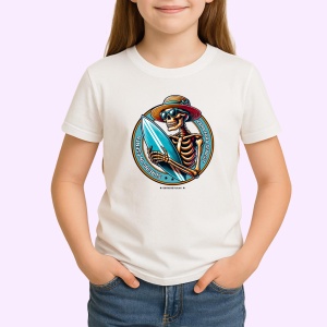 Tricou Vara Fara Sfarsit , Surfing in esenta - Skeleton Summer Surf Beach - Copii | Dama | Barbat