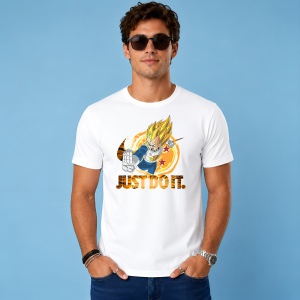 Tricou Vegeta Dragon Ball Z Luptator Anime Energie Portocalie, din bumbac 100% Copii | Dama | Barbat - Img 3